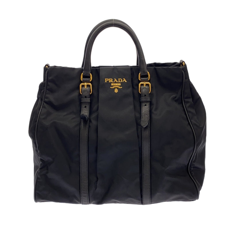 Prada Tote Bag Black Nylon Leather
