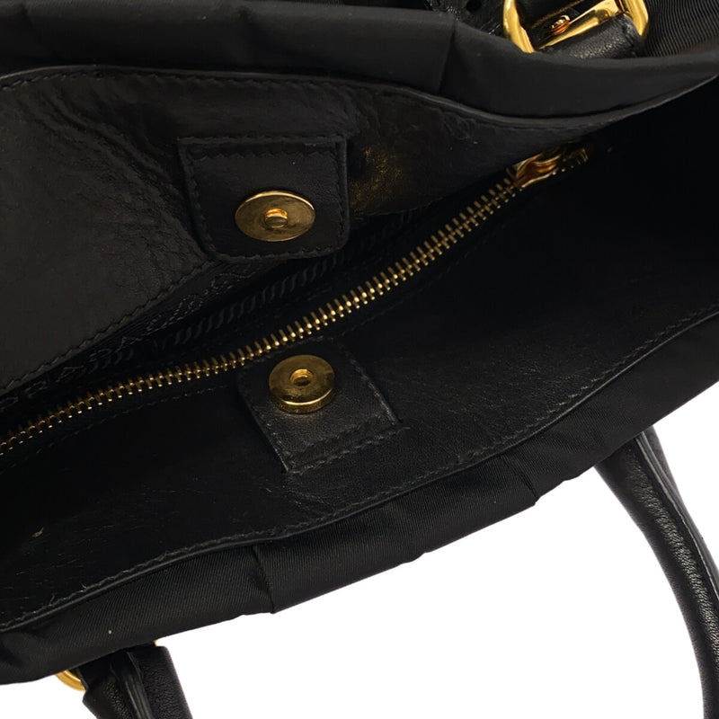 Prada Tote Bag Black Nylon Leather