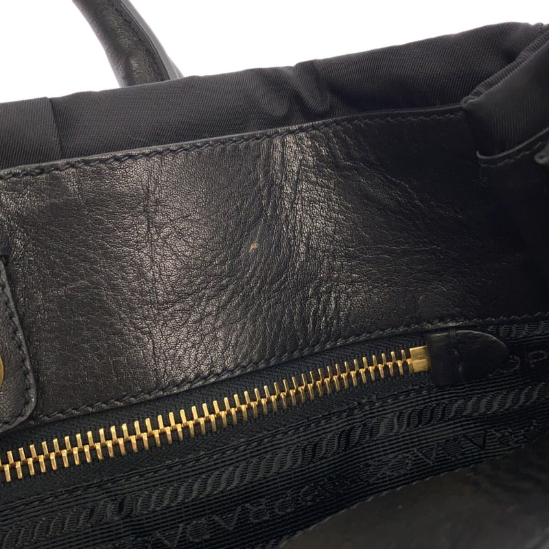 Prada Tote Bag Black Nylon Leather