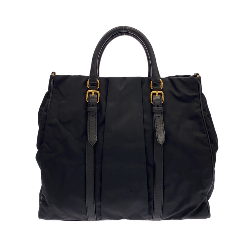 Prada Tote Bag Black Nylon Leather
