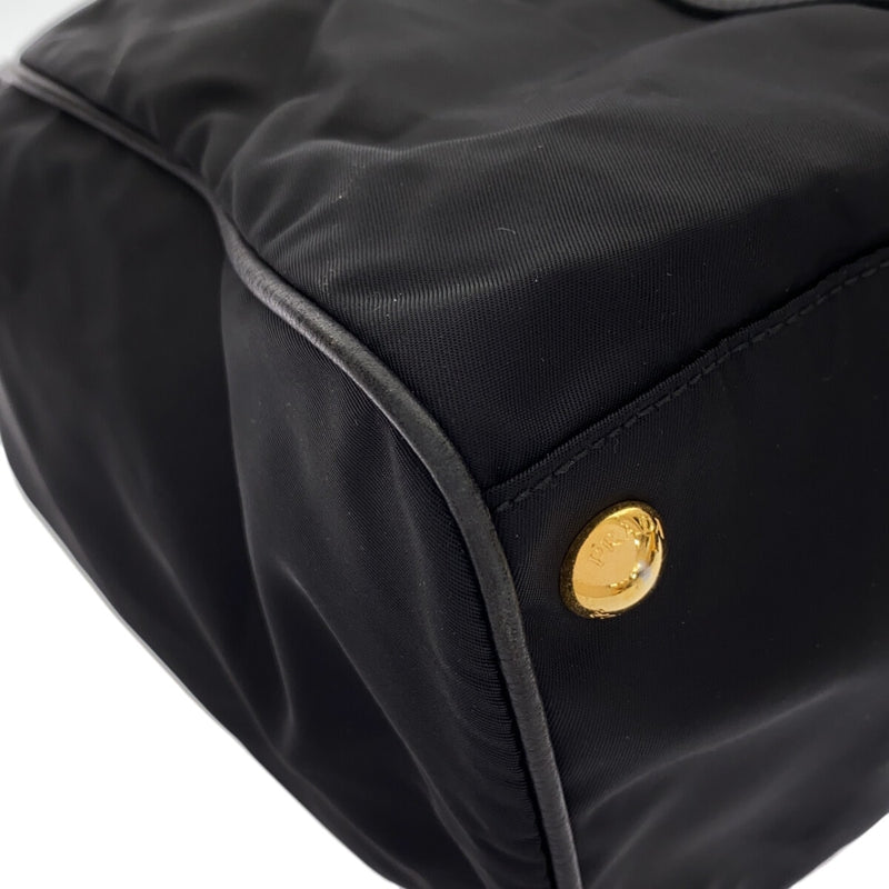 Prada Tote Bag Black Nylon Leather