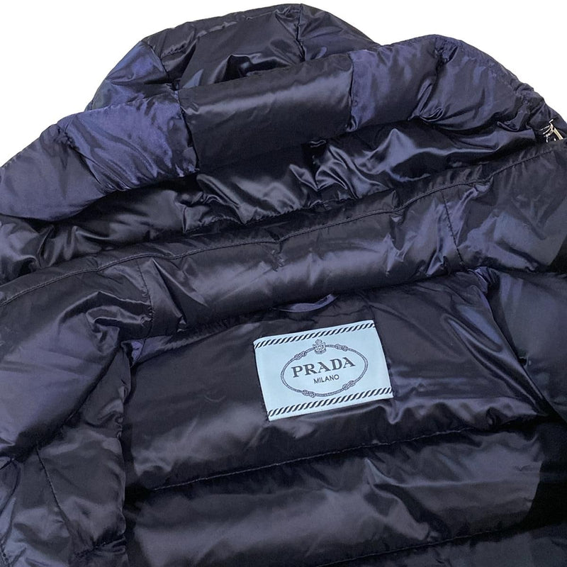 Prada Down Coat Dark Navy Nylon Women's