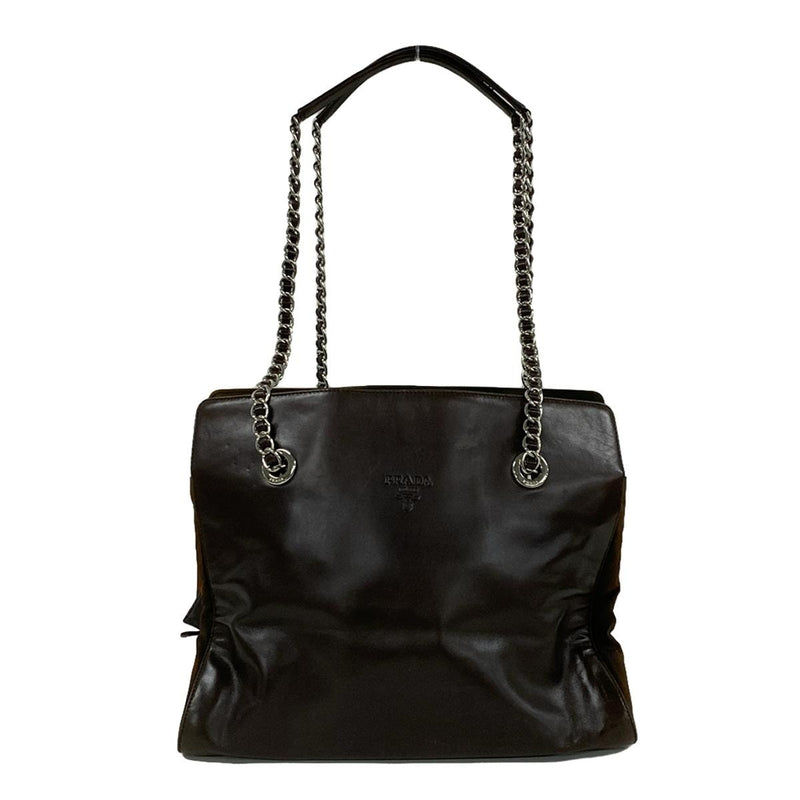 Prada Monochrome Bag Shoulder Dark Brown