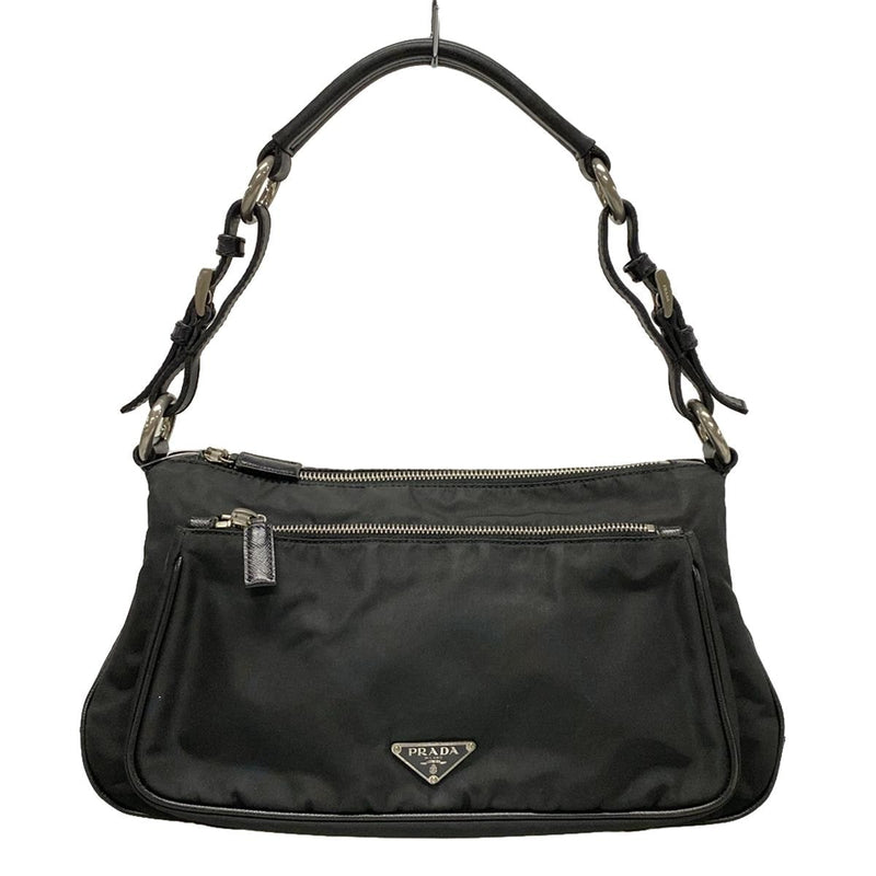 Prada Triangle Logo Shoulder Bag Black