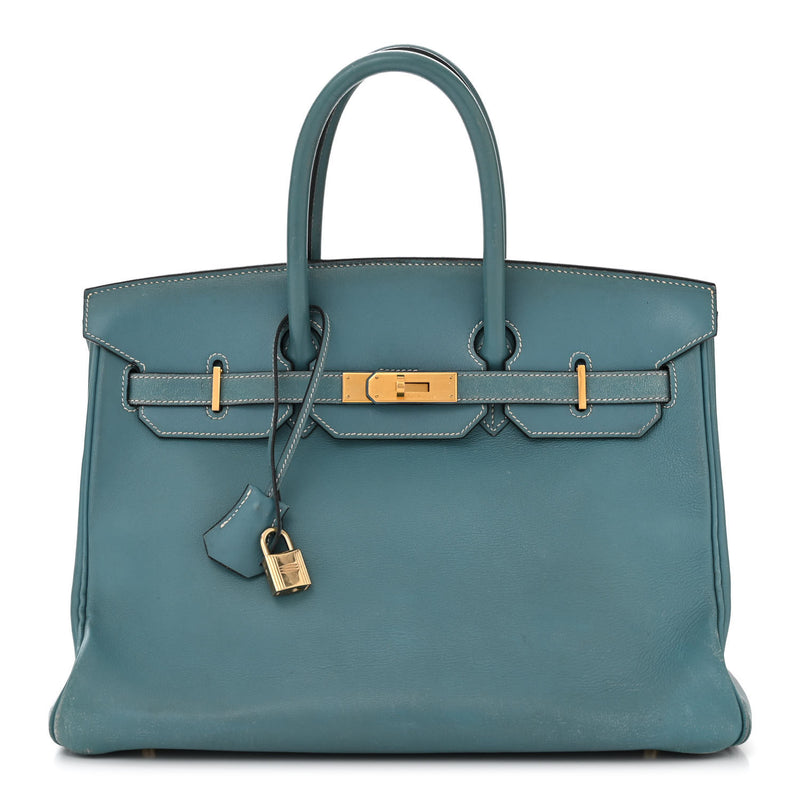 Hermes Gulliver Birkin 35 Blue Jean