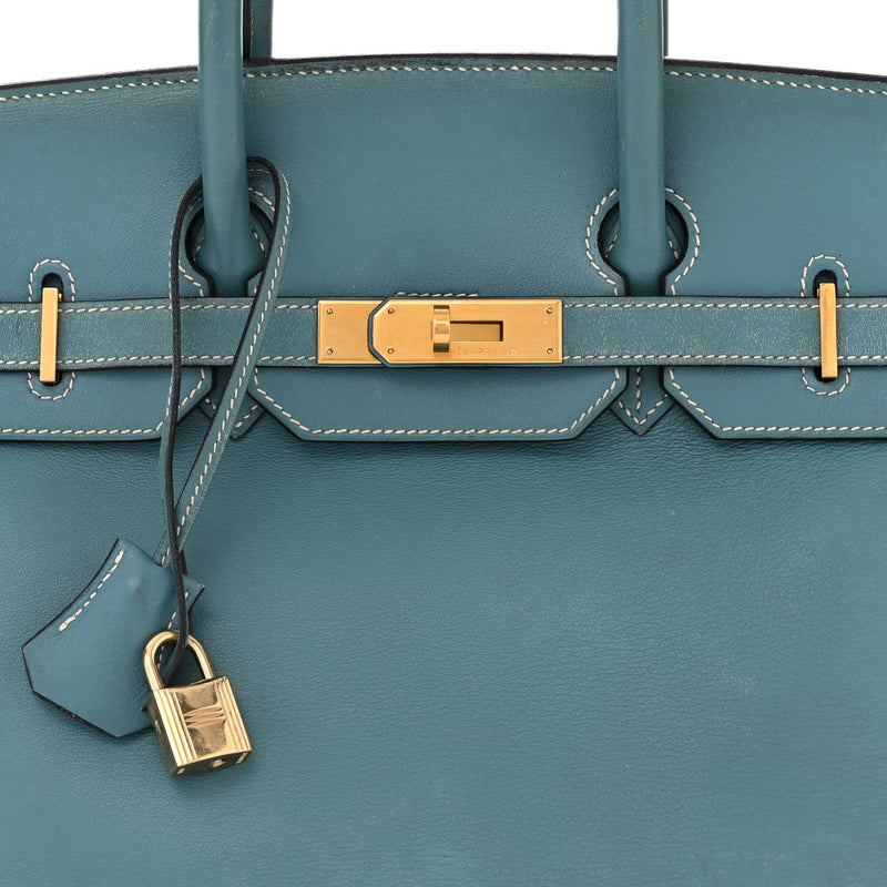 Hermes Gulliver Birkin 35 Blue Jean