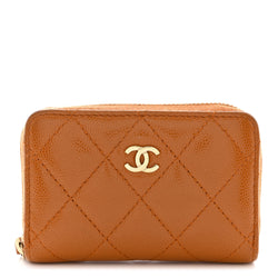 Chanel Caviar Quilted Zip Around Coin