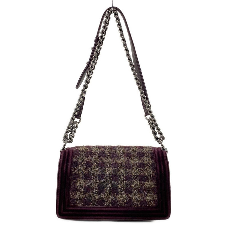 Chanel Boy Shoulder Bag Bordeaux Beige