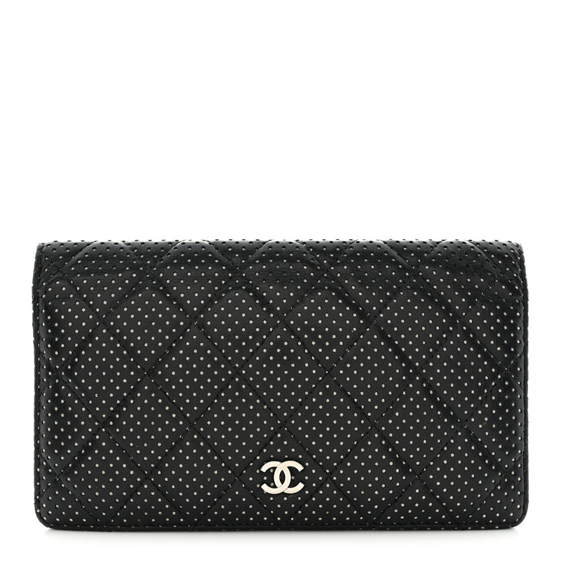 Chanel Lambskin Perforated Yen Wallet