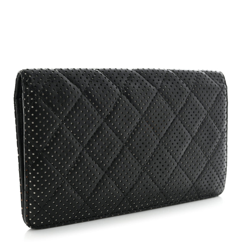 Chanel Lambskin Perforated Yen Wallet