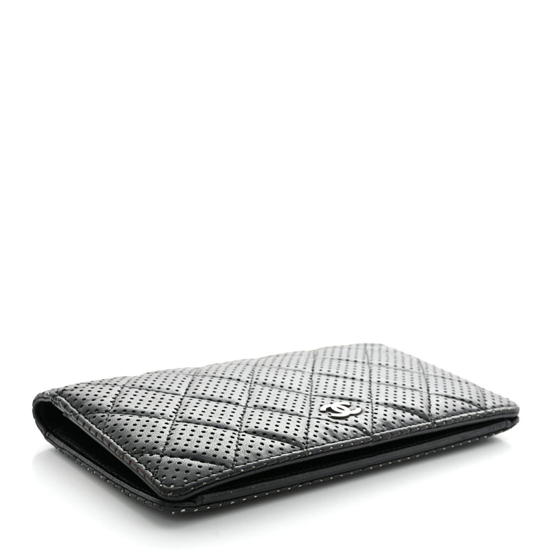 Chanel Lambskin Perforated Yen Wallet