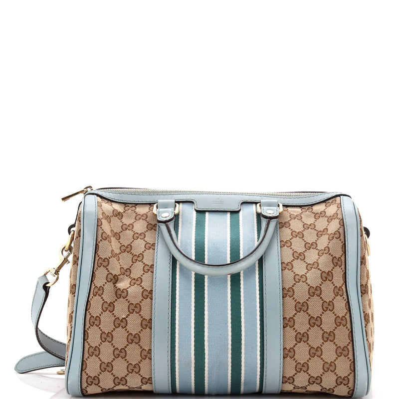 Gucci Vintage Web Boston Bag Gg Canvas