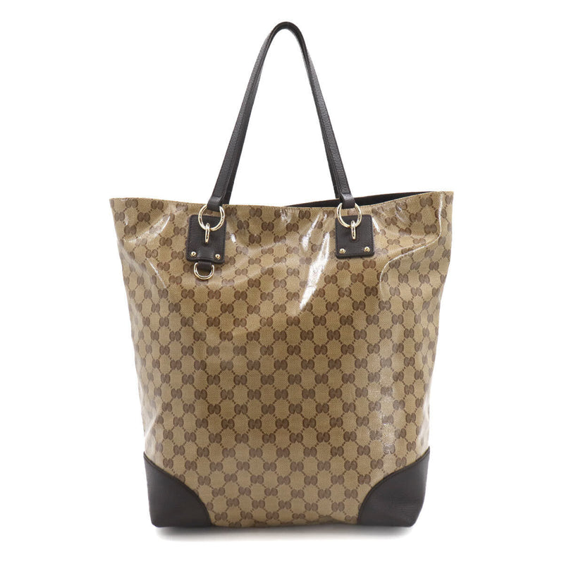 Gucci Gg Crystal Tote Bag Leather Beige