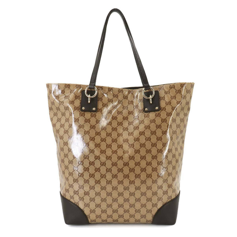 Gucci Gg Crystal Tote Bag Leather Beige