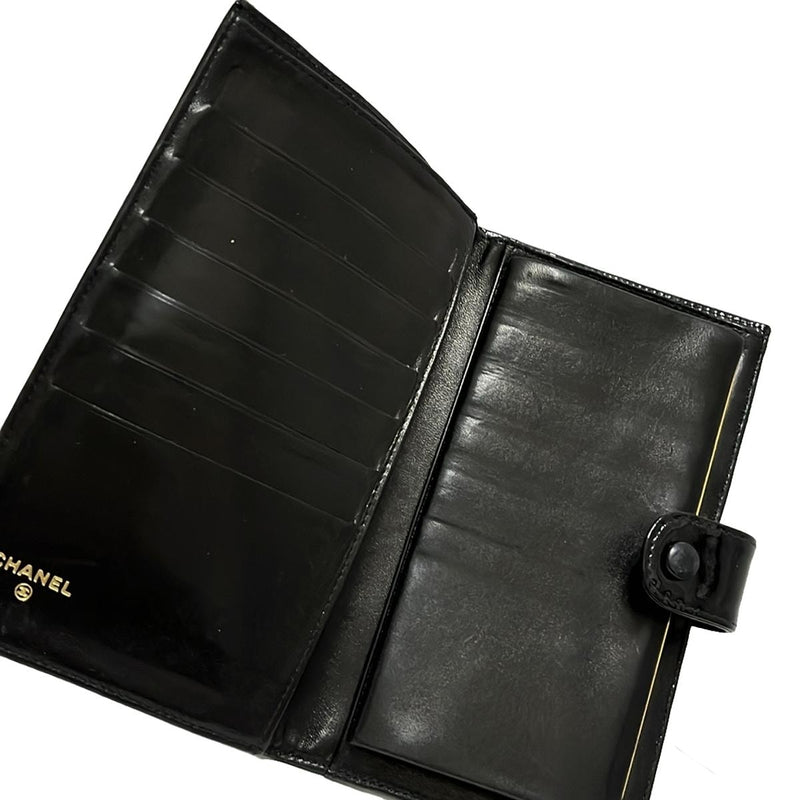 Chanel Long Wallet Black Patent/Enamel