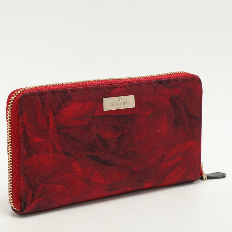 Valentino Red Printed Nylon Continental