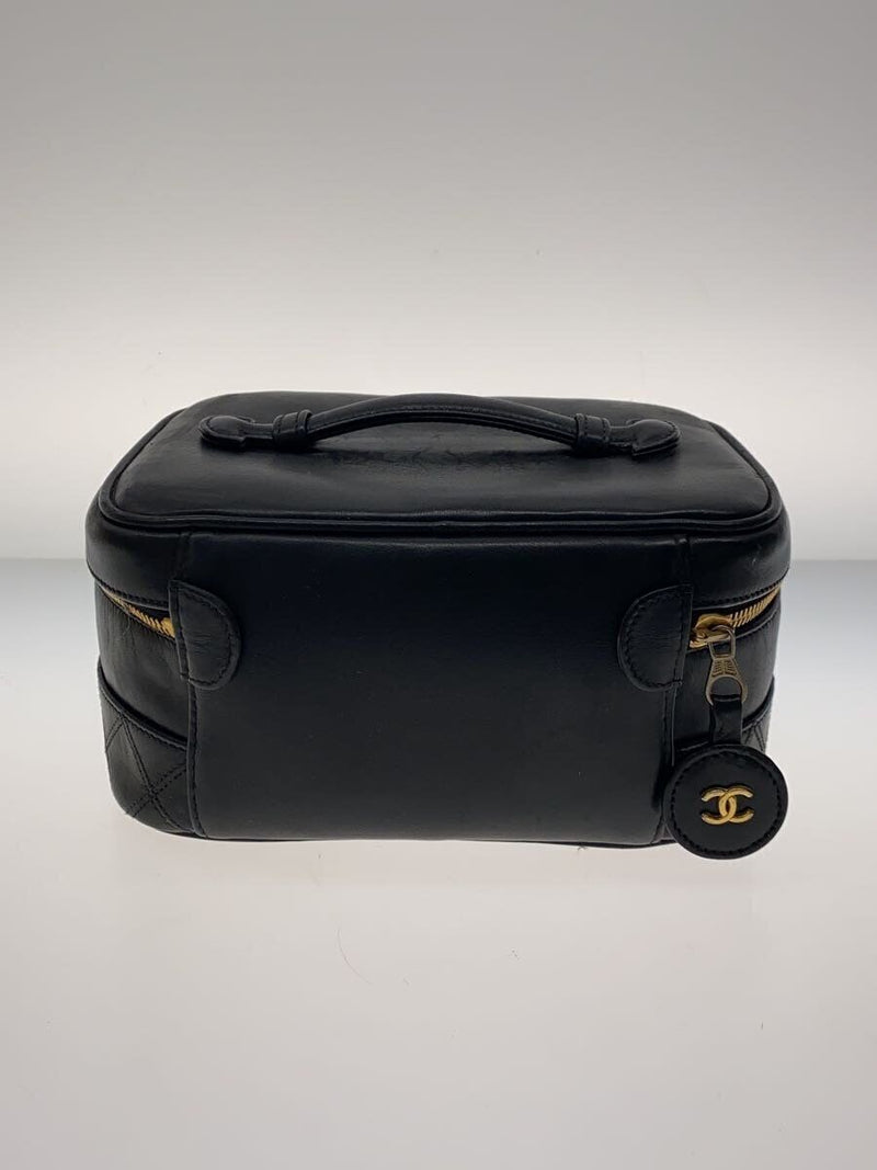 Chanel Pouch Sheepskin Blk Solid Color