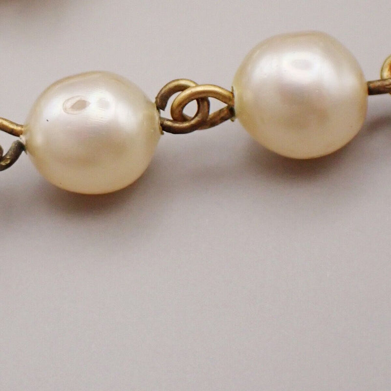 Chanel Cc Imitation Pearl Chain Necklace