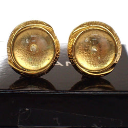 Chanel Cc Round Button Earrings Clip-On