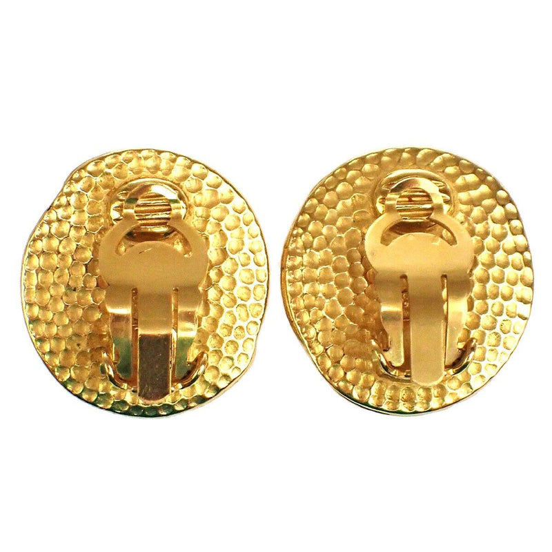 Chanel Cc Round Button Earrings Clip-On