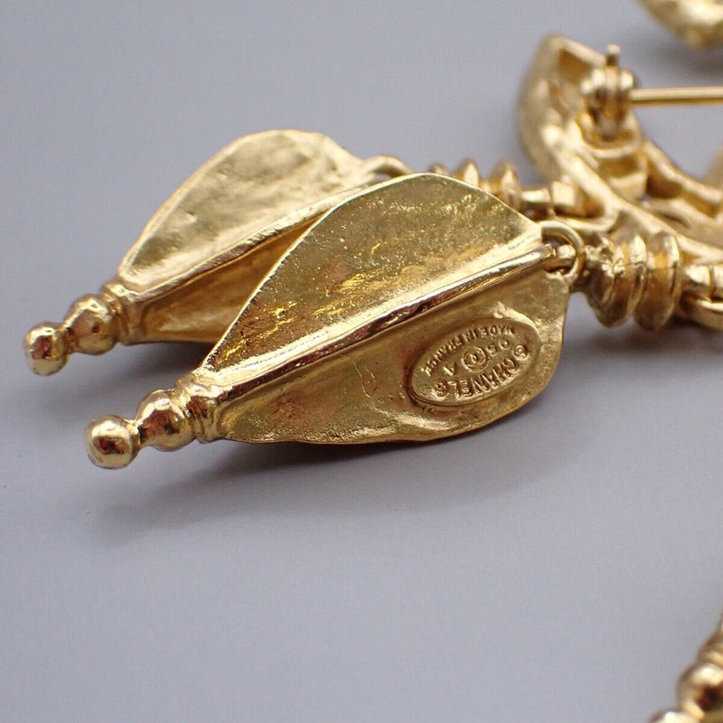 Chanel Cc Logo Heart Drop Earrings 97P