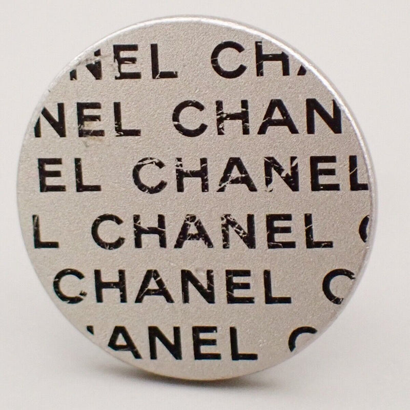 Chanel Logo Round Button Earrings 00C