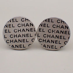 Chanel Logo Round Button Earrings 00C