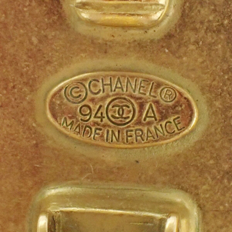 Chanel Cc Logo Button Round Earrings 94A