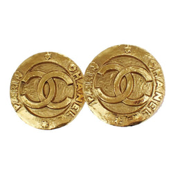 Chanel Cc Round Xl Button Earrings 28