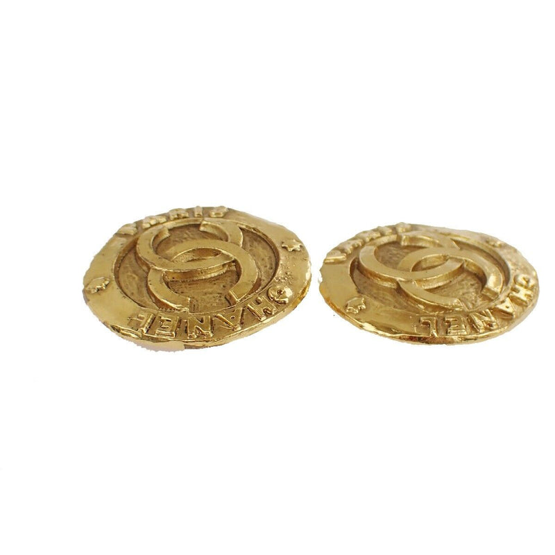 Chanel Cc Round Xl Button Earrings 28