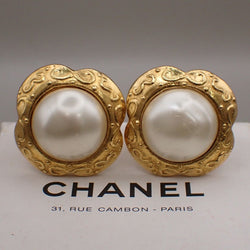 Chanel Cc Logo Button Earrings Clip-On