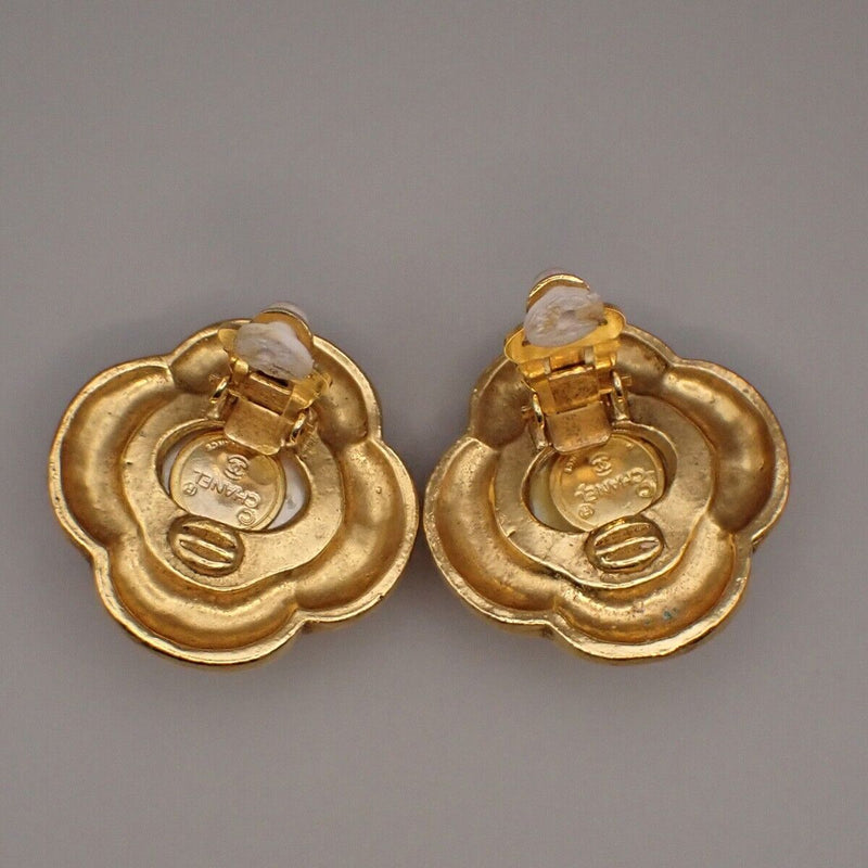 Chanel Cc Logo Button Earrings Clip-On