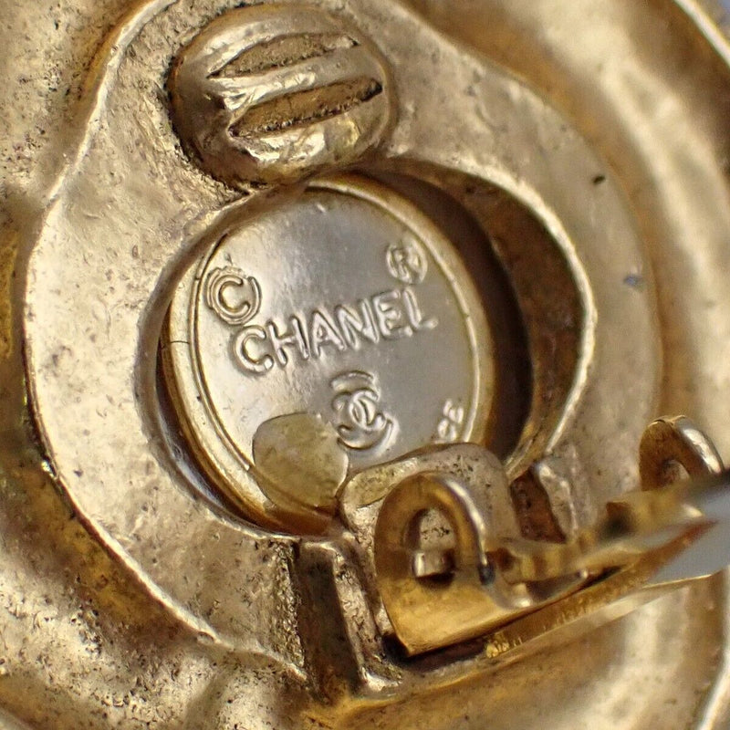 Chanel Cc Logo Button Earrings Clip-On