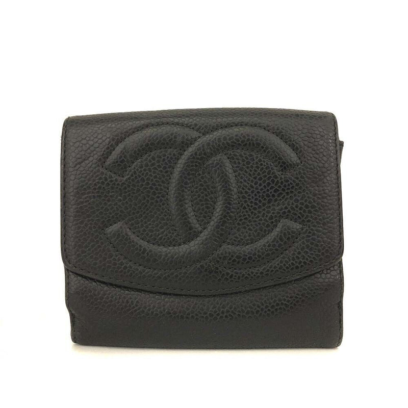 Chanel Cc Logo Grained Calfskin Bifold