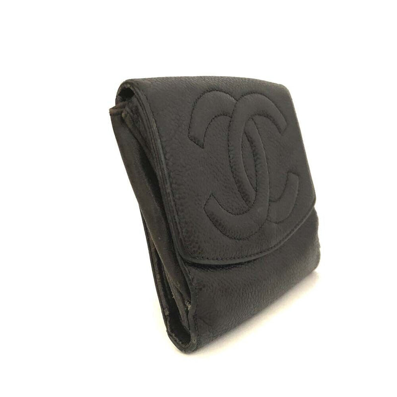 Chanel Cc Logo Grained Calfskin Bifold