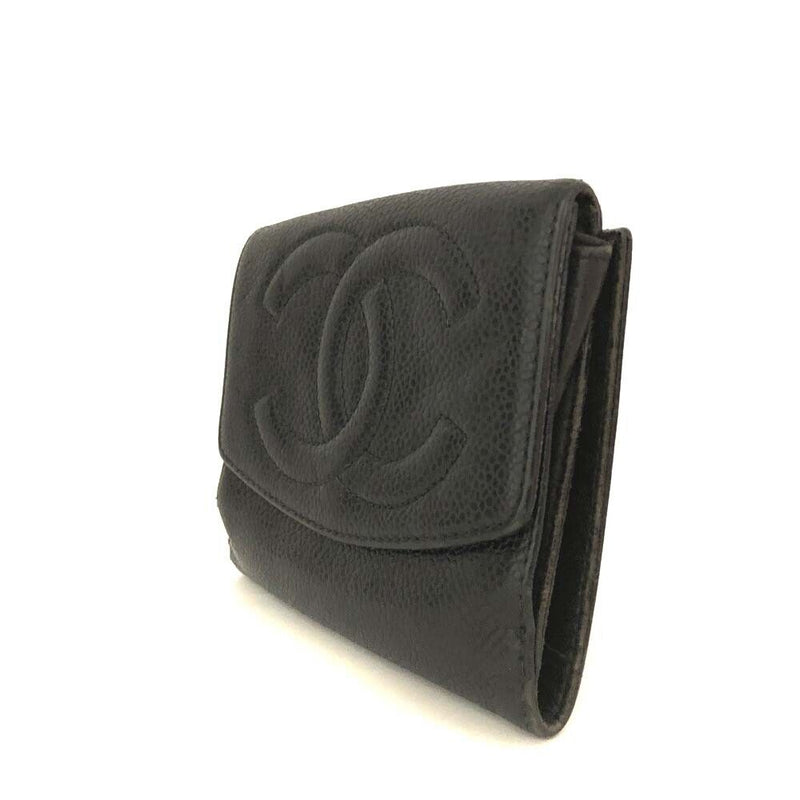 Chanel Cc Logo Grained Calfskin Bifold