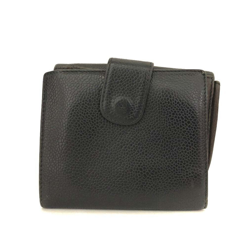 Chanel Cc Logo Grained Calfskin Bifold