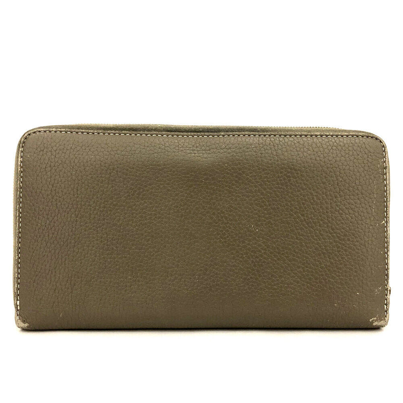 Celine Logo Leather Zip Around Long