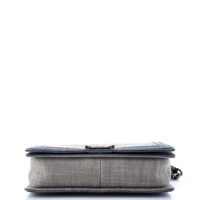 Chanel Boy Flap Bag Chevron Denim New
