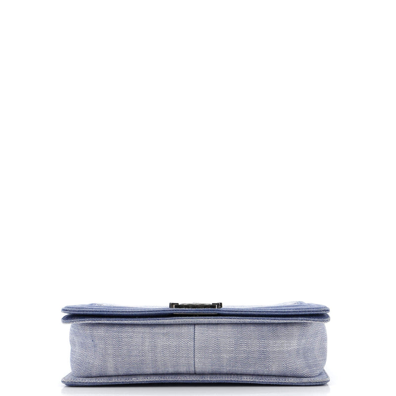 Chanel Boy Flap Bag Chevron Denim New