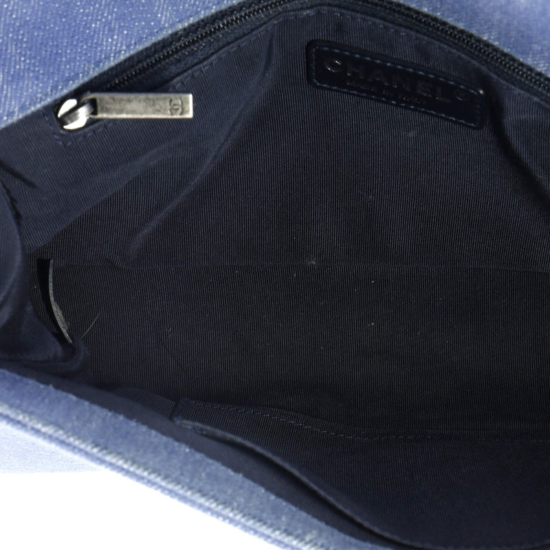 Chanel Boy Flap Bag Chevron Denim New
