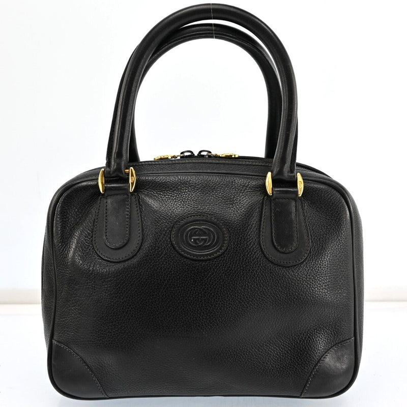 Gucci Hand Bag Gg Leather Black