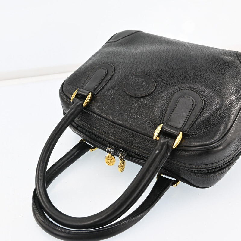 Gucci Hand Bag Gg Leather Black