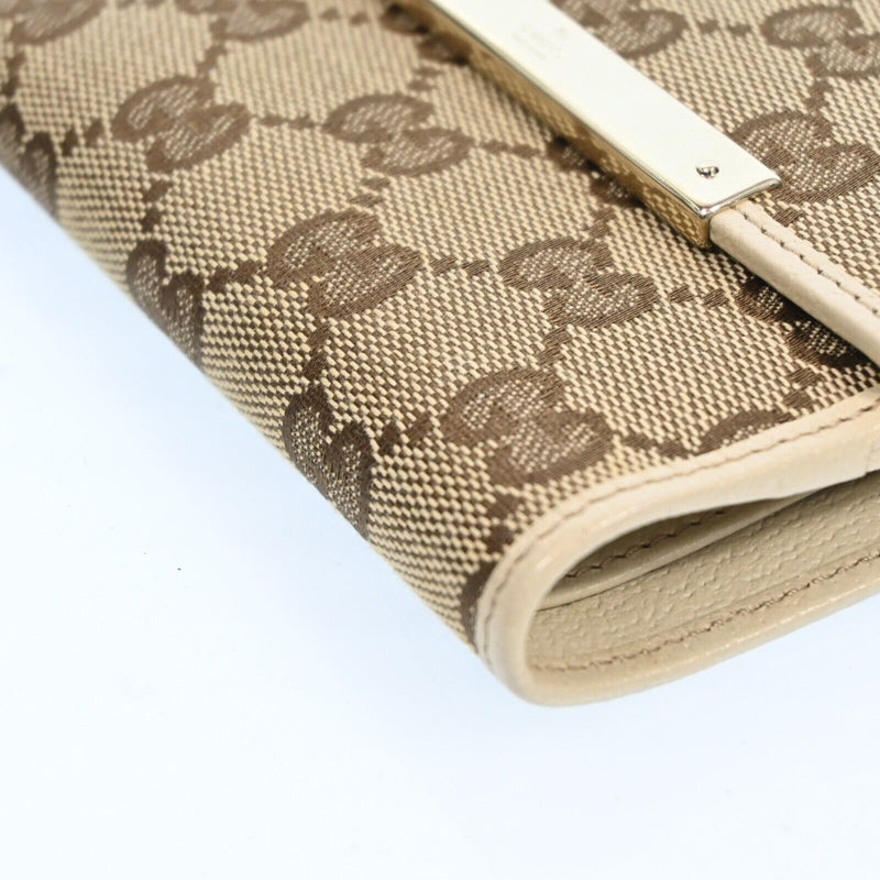 Gucci Gg Canvas Leather Compact Wallet