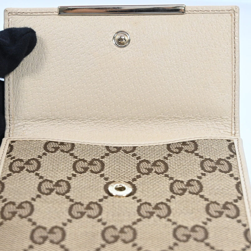 Gucci Gg Canvas Leather Compact Wallet