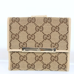 Gucci Gg Canvas Leather Compact Wallet