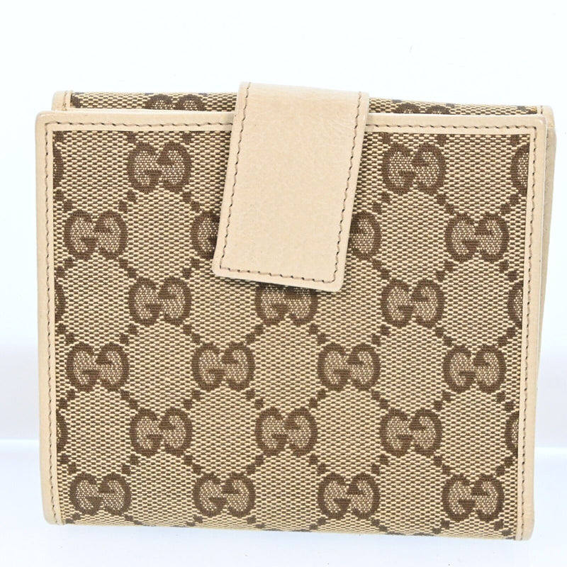 Gucci Gg Canvas Leather Compact Wallet