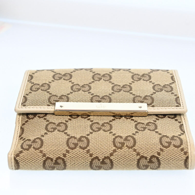 Gucci Gg Canvas Leather Compact Wallet