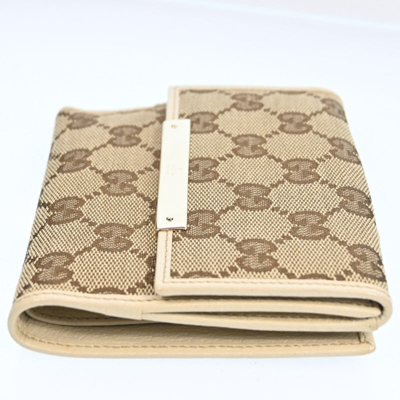 Gucci Gg Canvas Leather Compact Wallet