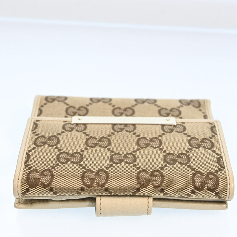 Gucci Gg Canvas Leather Compact Wallet